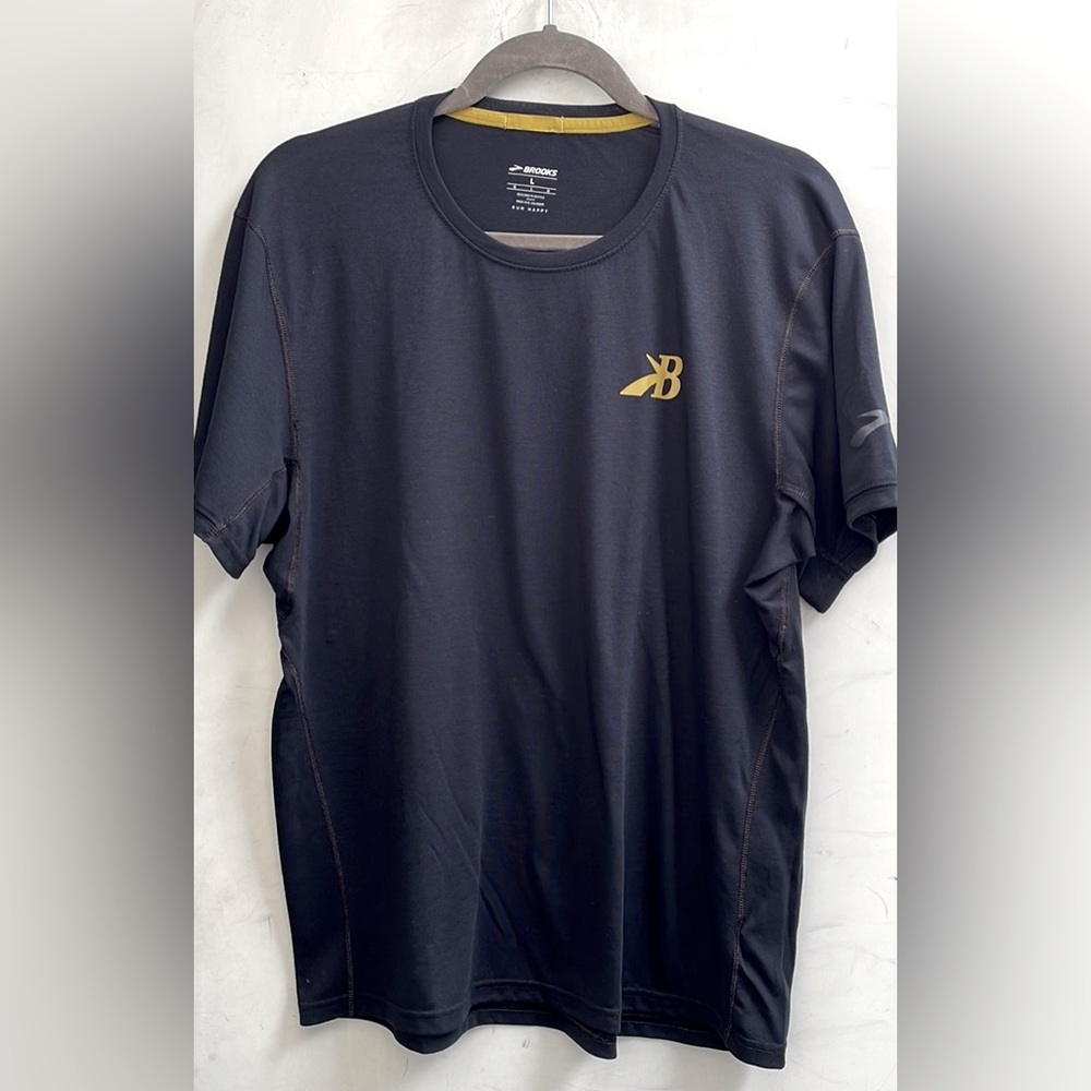 Brooks Mens Short Sleeve Running Shirt Top Black Size Large L